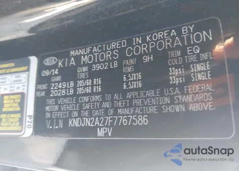 2015 Kia Soul из США, поврежденный, VIN KNDJN2A27F7767586